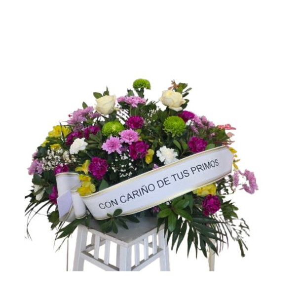 CENTRO FUNERARIO CON FLORES VARIADAS